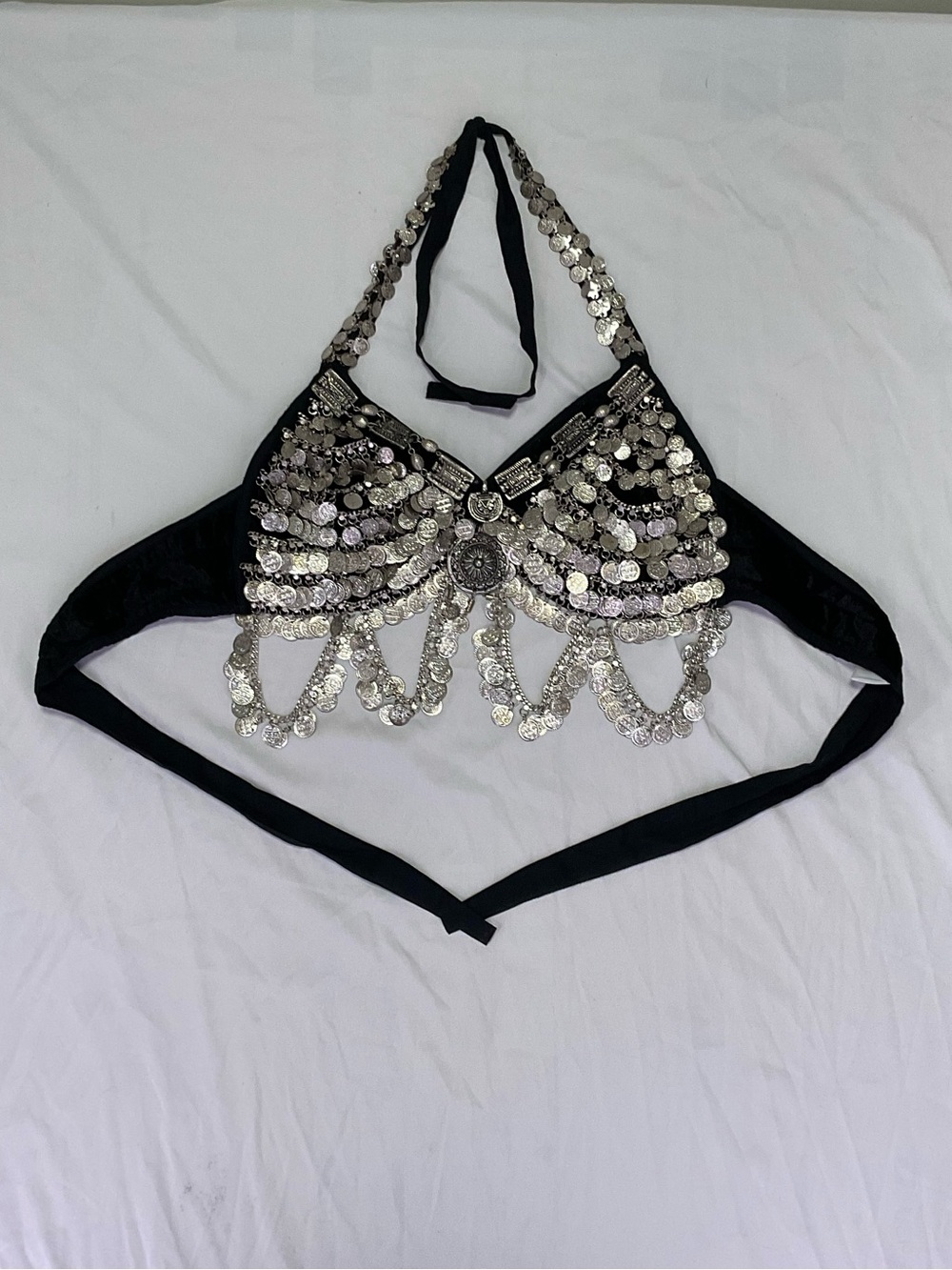 India Arts Velvet Coin Bellydance Bra Top size XL